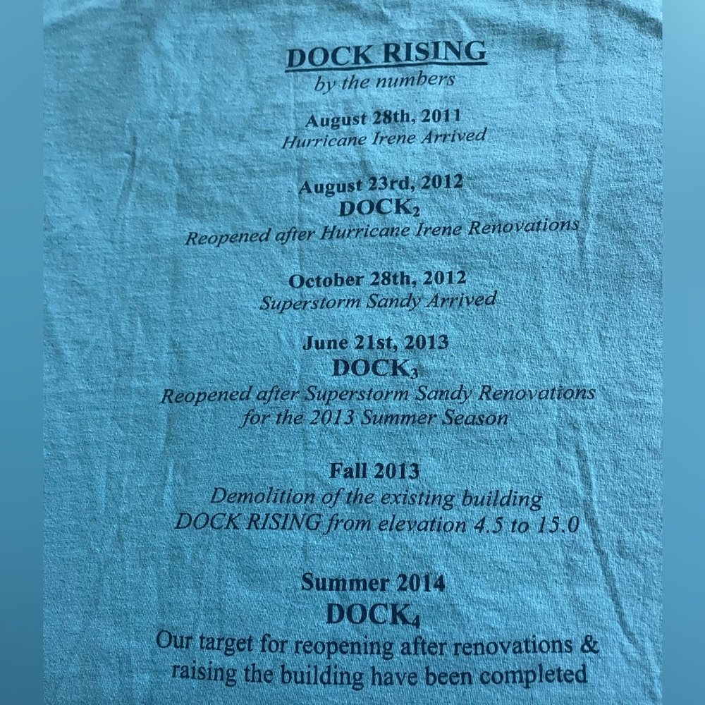 Dock & Dine Old Saybrook CT 2014 T-Shirt Size Medium Never Worn Collectible - Picture 2 of 4